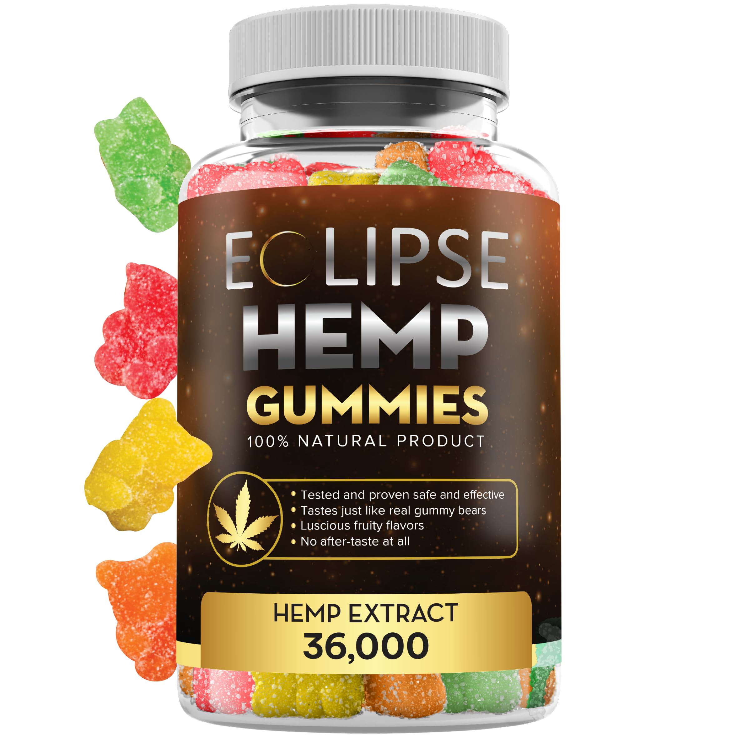 Amazon.com: Eclipse Hemp Hemp Gummies - 36,000 MG (60 Count) - 600 MG Per  Gummy Bear with Hemp Oil - Made in USA : Health & Household